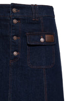 Damen Denim A-Linie Rock "Mae" in Dark Blue Wash – Denim Rock von Queen Kerosin - Ansicht 3