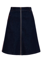 Damen Denim A-Linie Rock "Racing Queen" in Dark Blue Wash – Denim Rock von Queen Kerosin - Ansicht 1