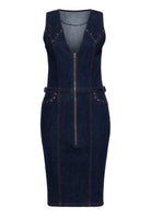 Damen Denim Pencilkleid "Ruby" in Dark Blue Wash – Pencilkleid von Queen Kerosin - Ansicht 1