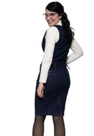 Damen Denim Pencilkleid "Ruby" in Dark Blue Wash – Pencilkleid von Queen Kerosin - Ansicht 4