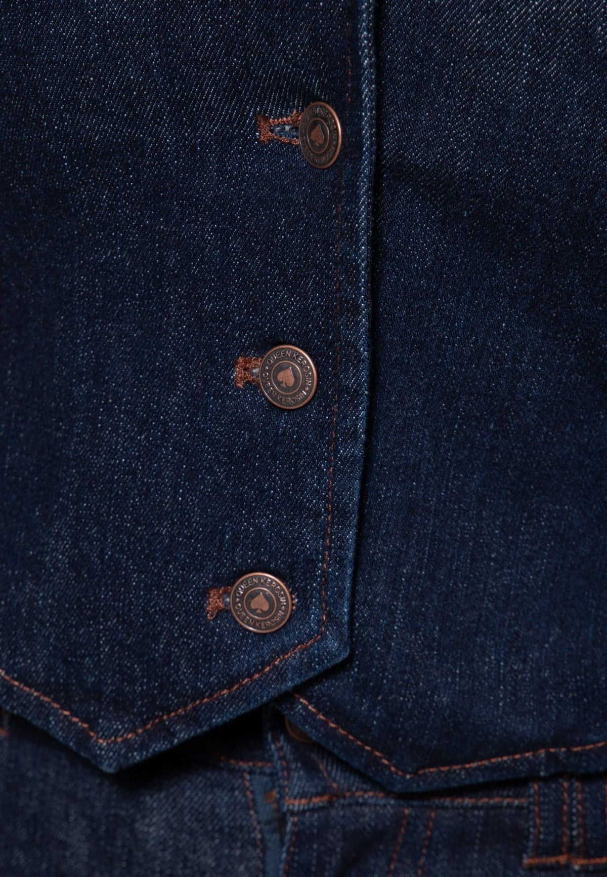 Damen Denim Weste "Ruby" in Dark Blue Wash – Jeans Weste von Queen Kerosin - Ansicht 7