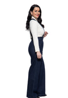 Damen Hose High-Waist Wide-Leg Dungarees in Dark Blue Wash – Hose von Queen Kerosin - Ansicht 2