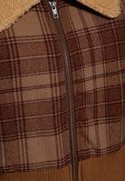 Damen jacke Cropped flanell with teddy collar in Brown – Jacke von Queen Kerosin - Ansicht 5