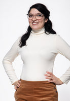Damen Longsleeve turtleneck in Off White – Langarmshirt von Queen Kerosin - Ansicht 5