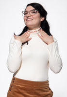 Damen Longsleeve turtleneck in Off White – Langarmshirt von Queen Kerosin - Ansicht 1