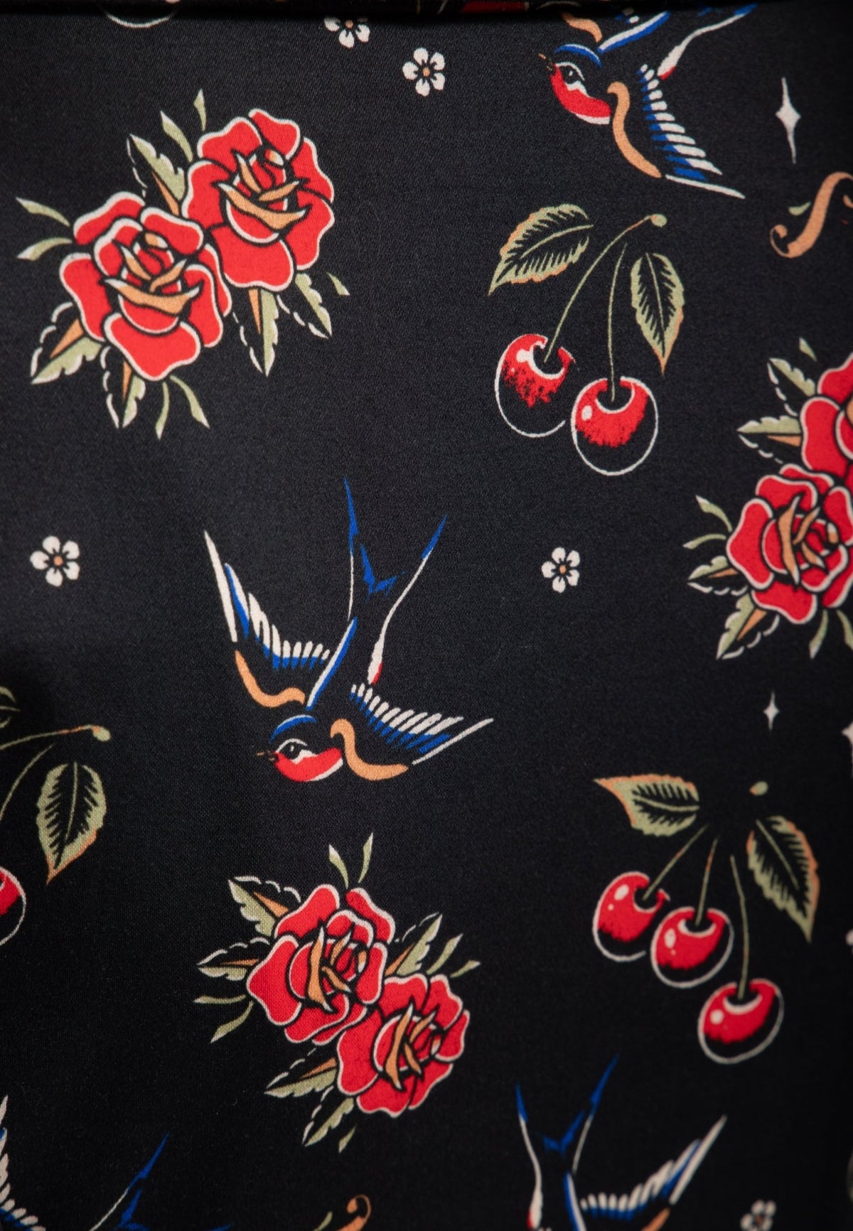 Damen Swingkleid "cherries & roses" in Black – Swingkleid von Queen Kerosin - Ansicht 6