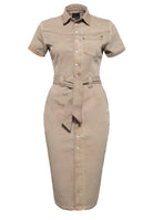 Queen Kerosin - Denim Bleistiftkleid in Vintage - Optik