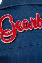 Queen Kerosin - Denim Bluse mit Stickerei «Gearhead»