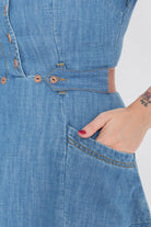 Queen Kerosin - Denim Kleid mit Western Stickereien «Western»