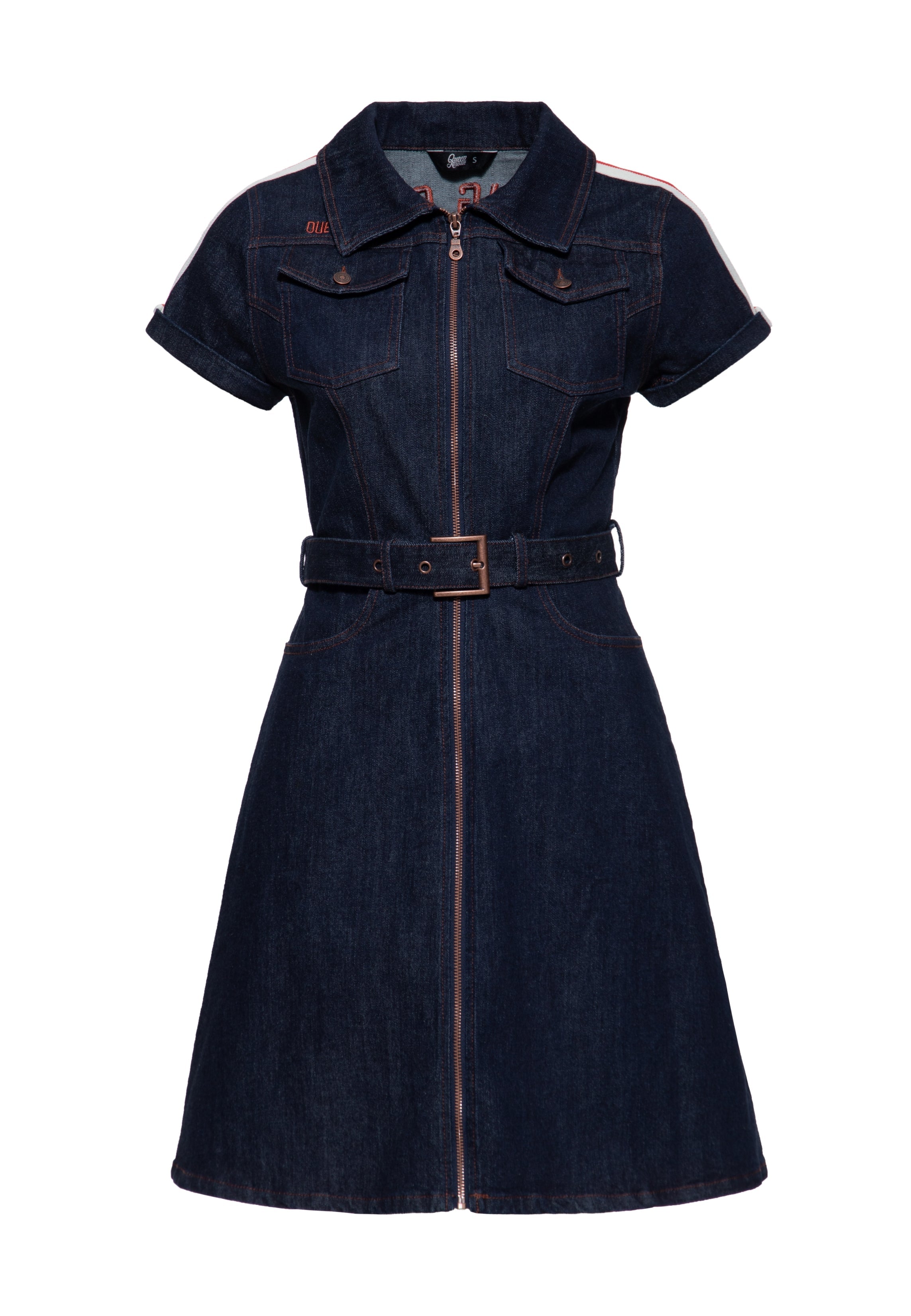 Denim Kleid 'Racing Queen' in Dunkelblau Kleider von Queen Kerosin