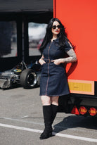 Denim Kleid 'Racing Queen' in Dunkelblau Kleider von Queen Kerosin