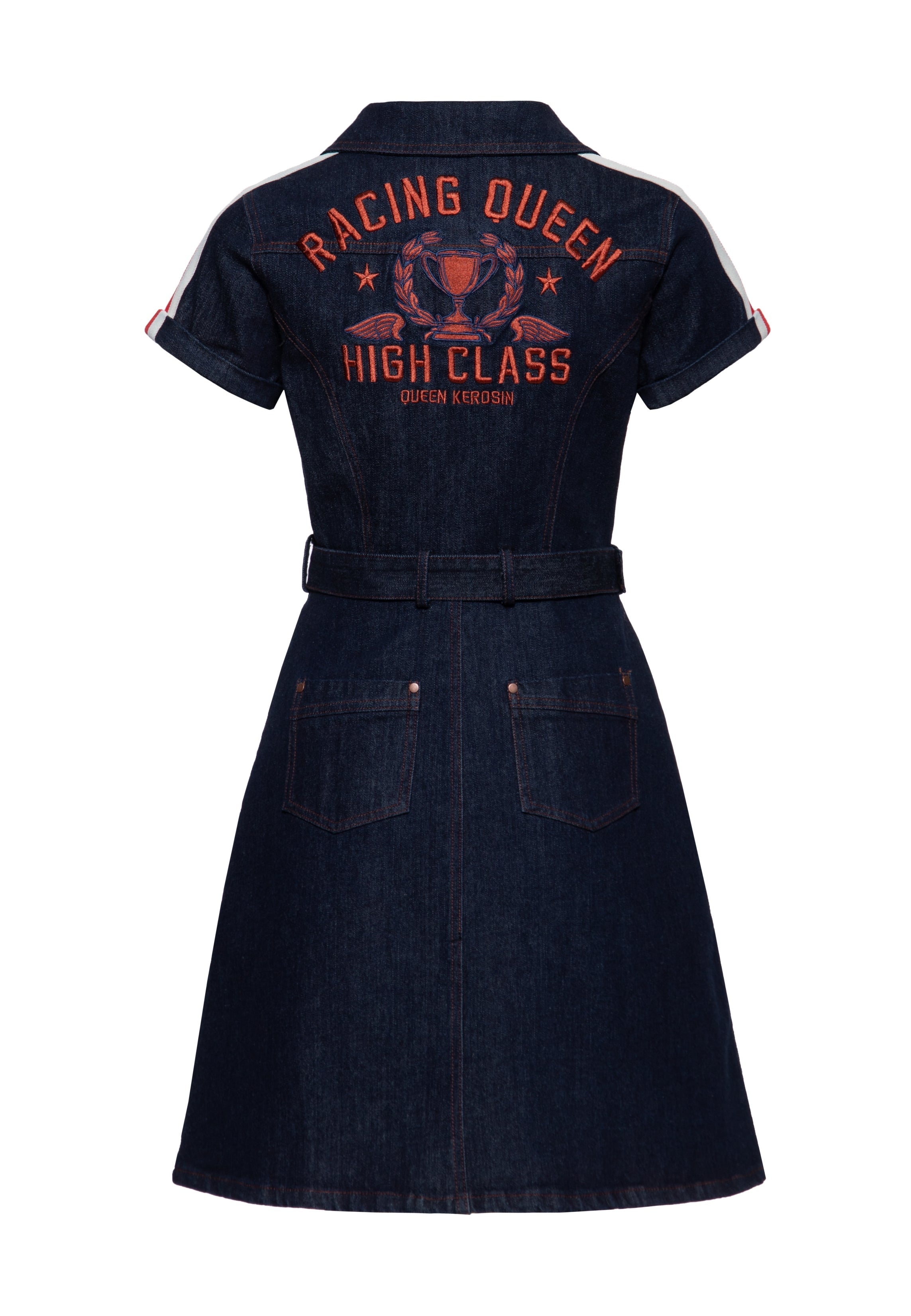 Denim Kleid 'Racing Queen' in Dunkelblau Kleider von Queen Kerosin