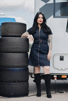 Denim Kleid 'Racing Queen' in Dunkelblau Kleider von Queen Kerosin