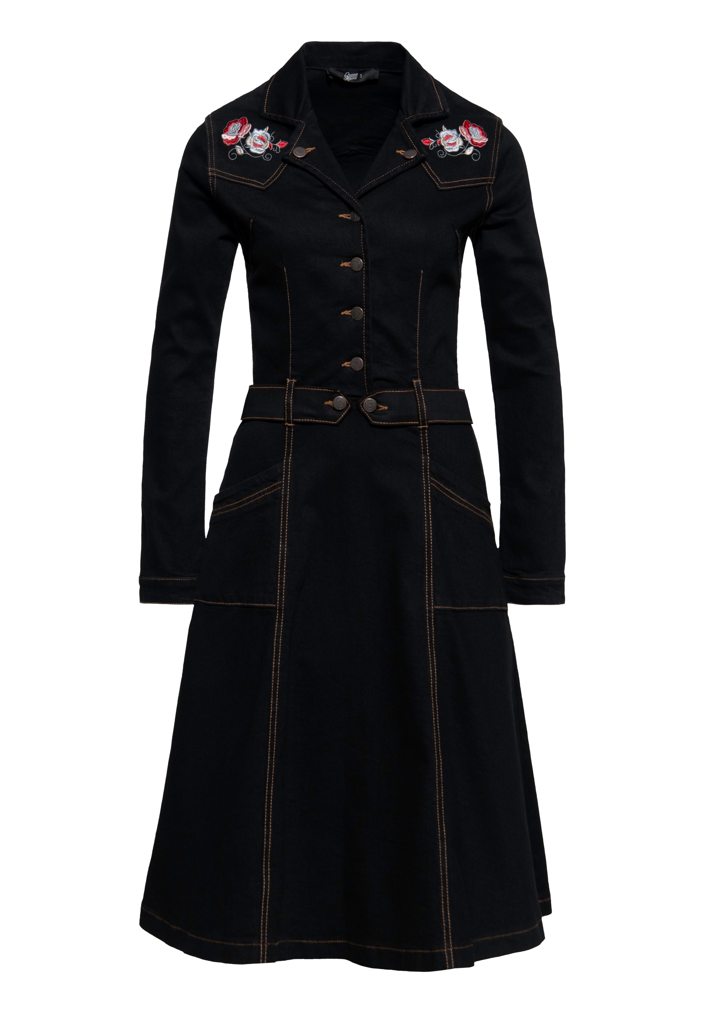 Denim Swing Kleid Kleider von Queen Kerosin