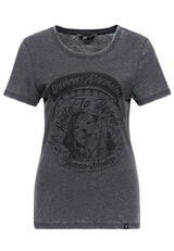 Enzym Wash T-Shirt «Hasta La Muerte» T-Shirts von Queen Kerosin