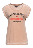 Queen Kerosin - Enzym Wash T - Shirt «Heartbreak Garage»