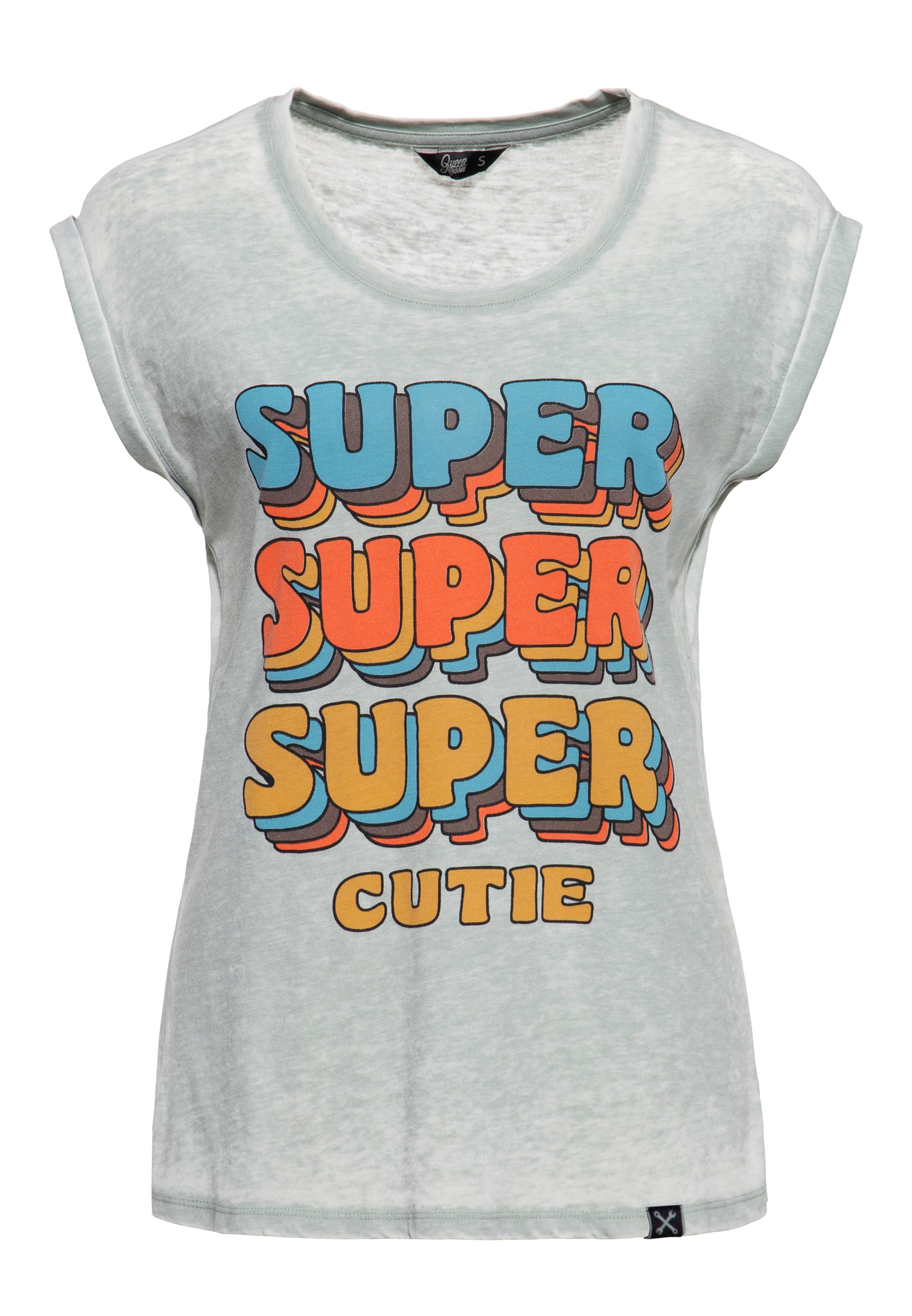 Queen Kerosin - Enzym Wash T - Shirt «Super Cutie»