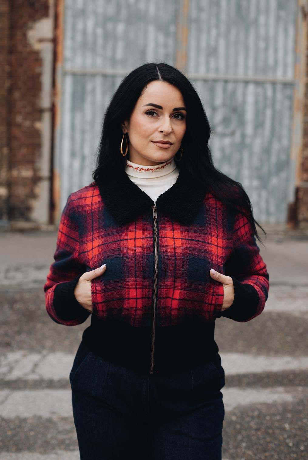 Flanelljacke in Rot – Blousonjacken von Queen Kerosin - Ansicht 10