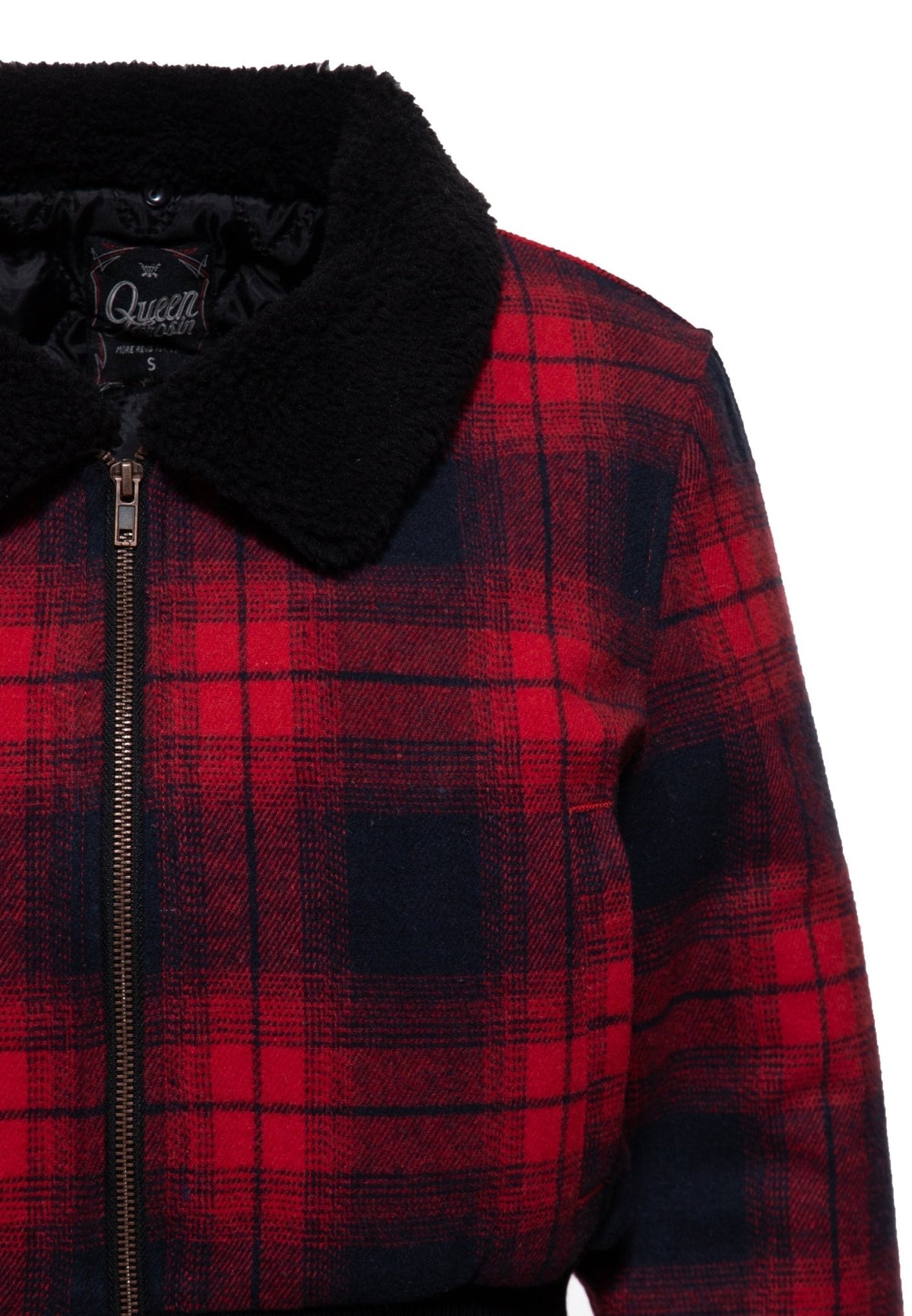 Flanelljacke in Rot – Blousonjacken von Queen Kerosin - Ansicht 3