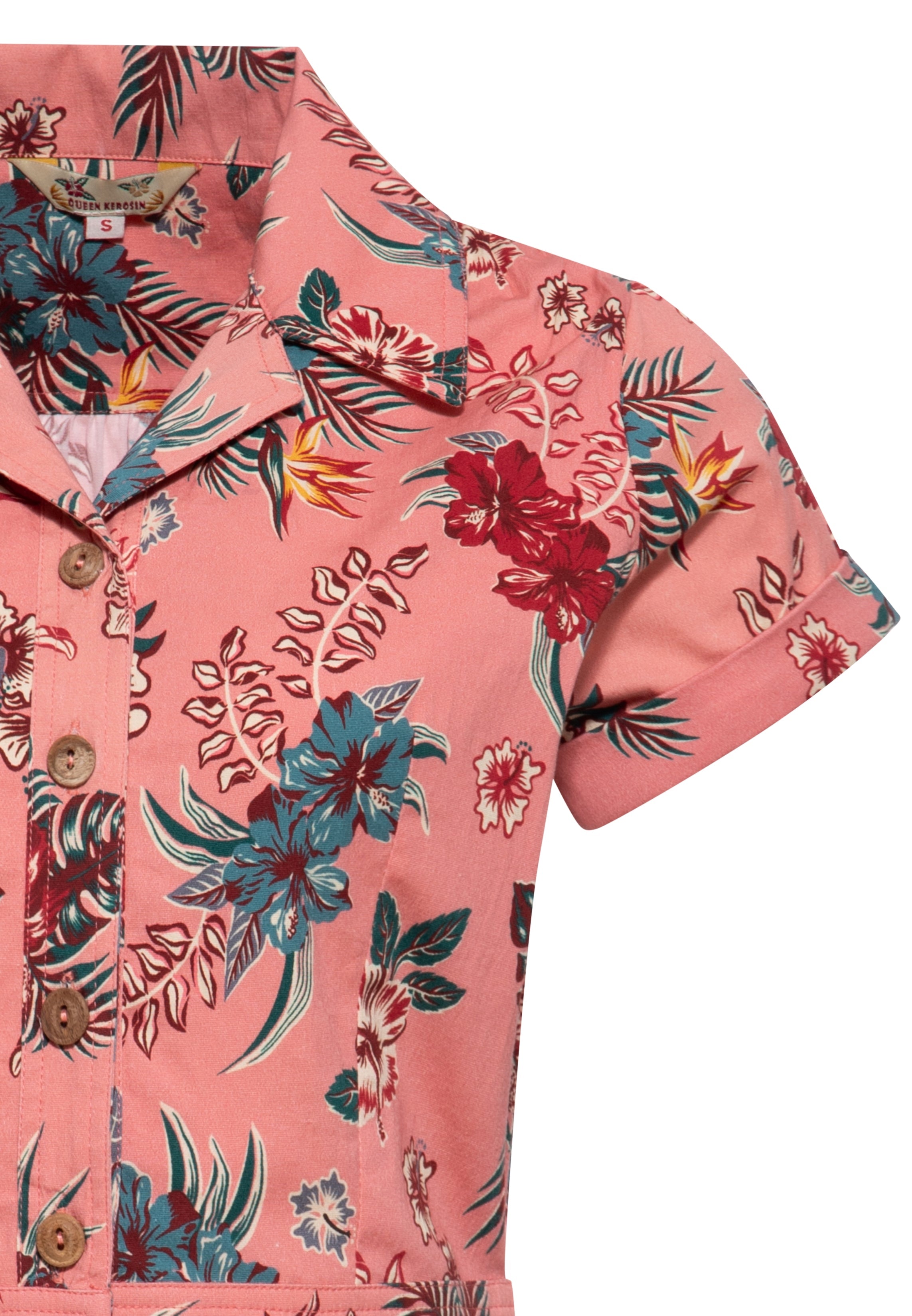 Hawaiibluse 'Hibiscus' in Rosa Hemdblusen von Queen Kerosin