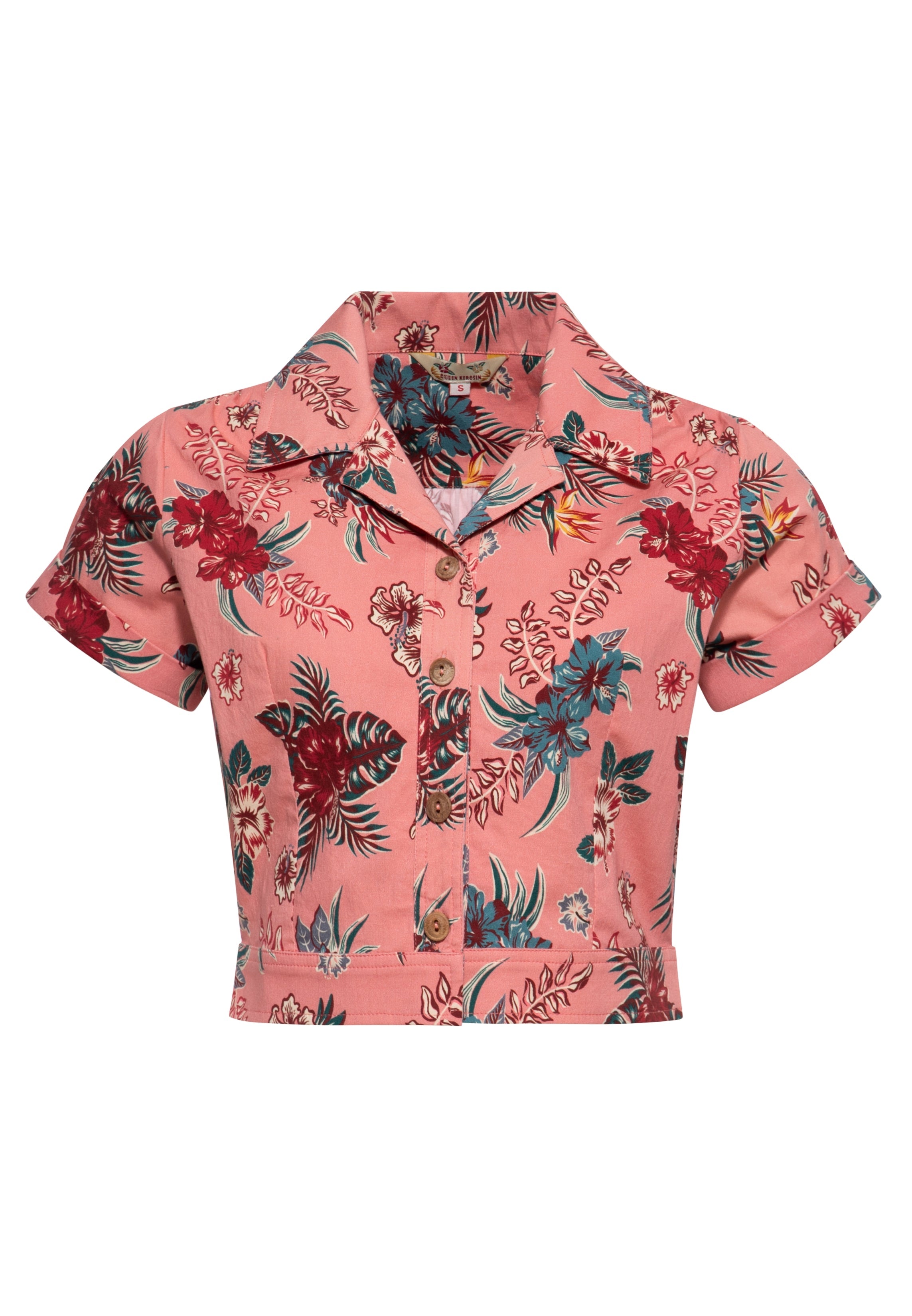 Hawaiibluse 'Hibiscus' in Rosa Hemdblusen von Queen Kerosin