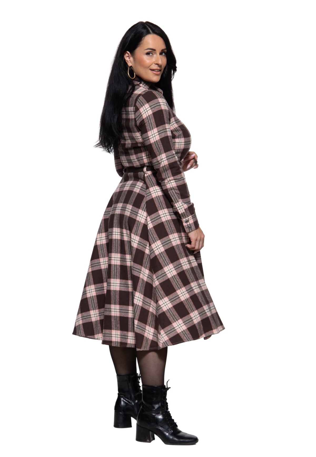 Hemdblusenkleid 'Jayne' in Dunkelbraun – Kleider von Queen Kerosin - Ansicht 9