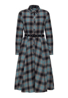 Hemdblusenkleid 'Jayne' in Petrol – Kleider von Queen Kerosin - Ansicht 1