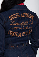 Jumpsuit 'Bakersfield' in Dunkelblau – Jumpsuits von Queen Kerosin - Ansicht 9