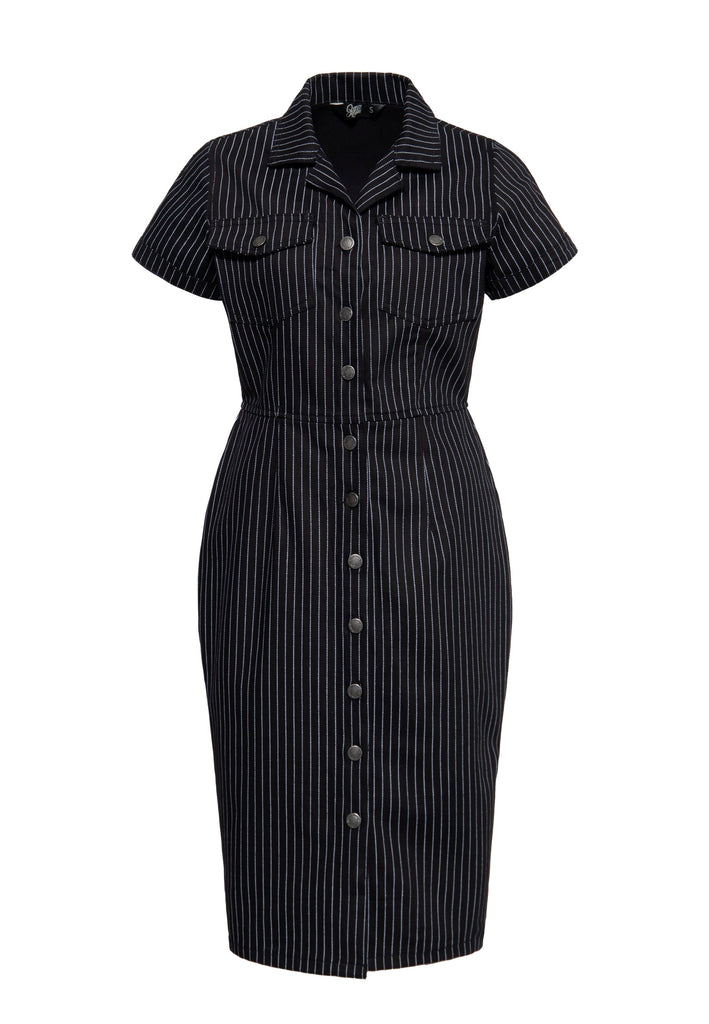 Queen Kerosin Denim Etuikleid