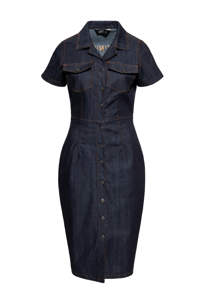 Queen Kerosin Denim Etuikleid «Rock'N'Roll Rebel Queens»