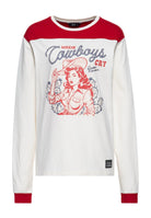 Langarmshirt 'Makin' Cowboys Cry' in Naturweiß – Langarmshirts von Queen Kerosin - Ansicht 1