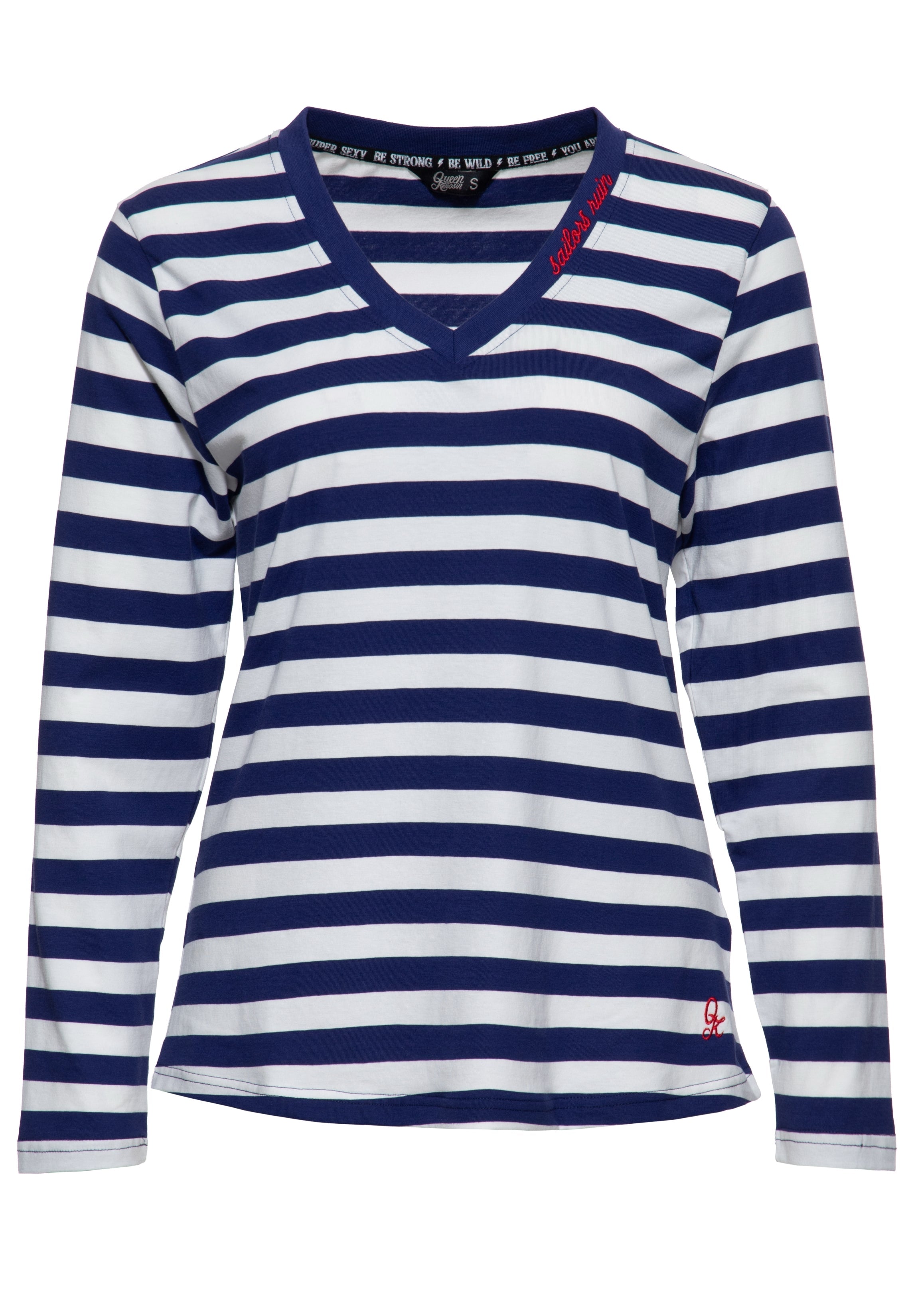 Langarmshirt 'Sailor’s Ruin' in Navy Langarmshirts von Queen Kerosin