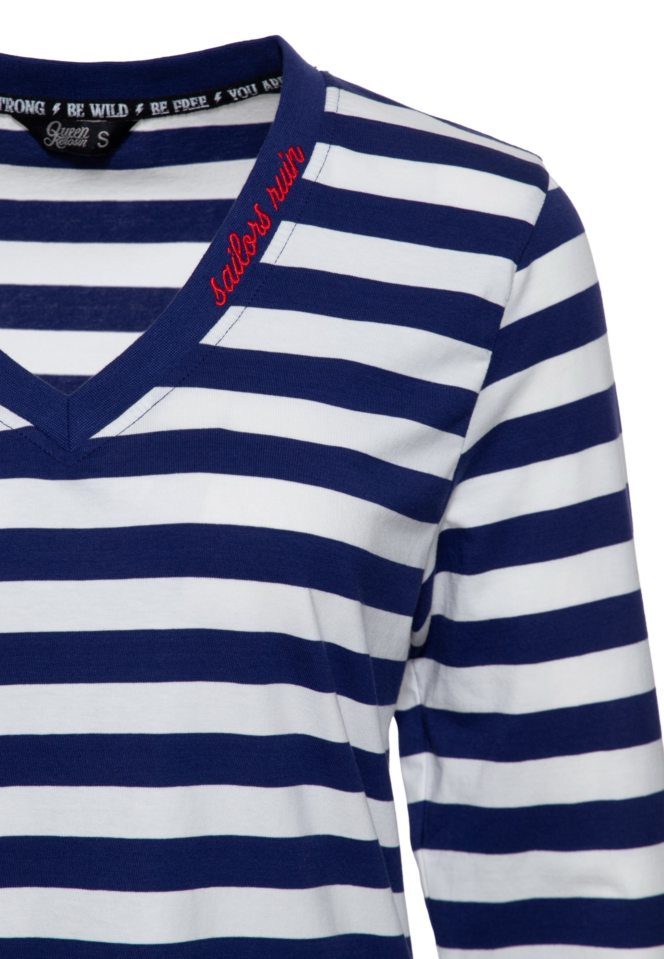 Langarmshirt 'Sailor’s Ruin' in Navy Langarmshirts von Queen Kerosin