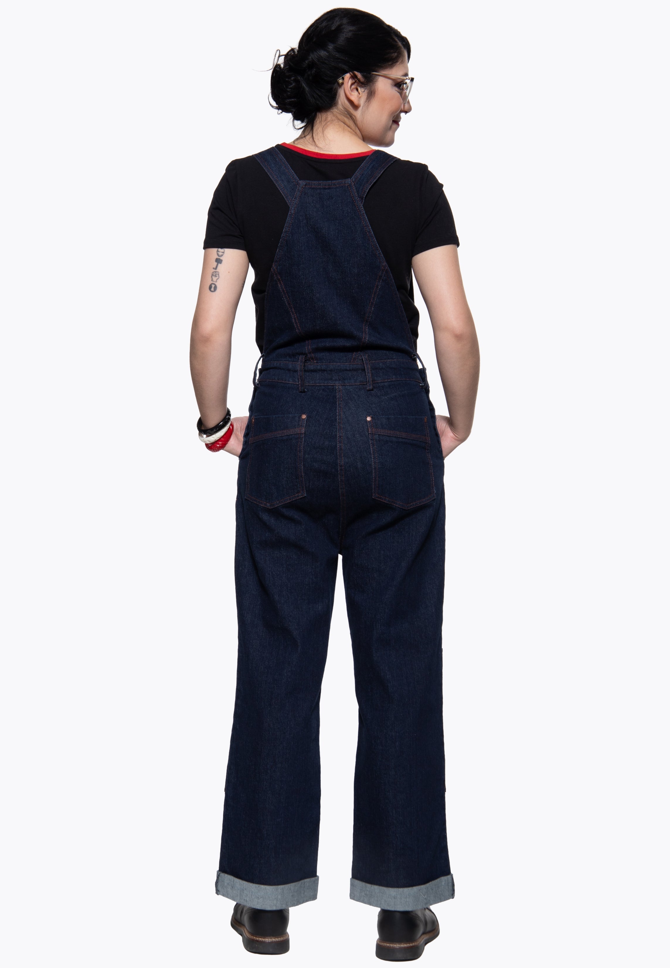 Latzhose 'Josie' in Denim Overalls von Queen Kerosin