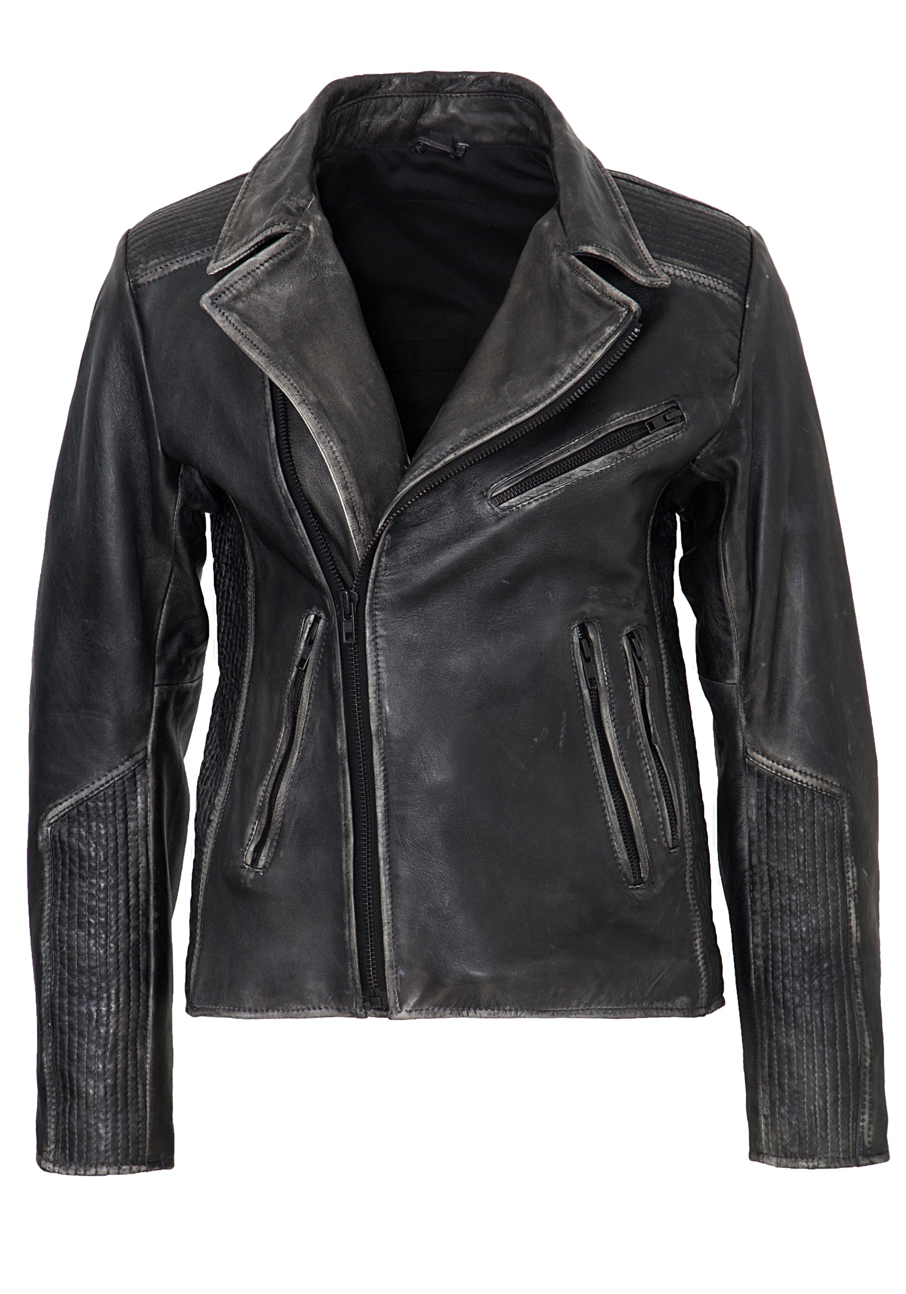 Queen Kerosin - Lederjacke mit Vintage Waschung