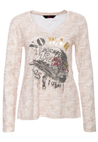 Queen Kerosin - Longsleeve in Tarnoptik mit Front Druck