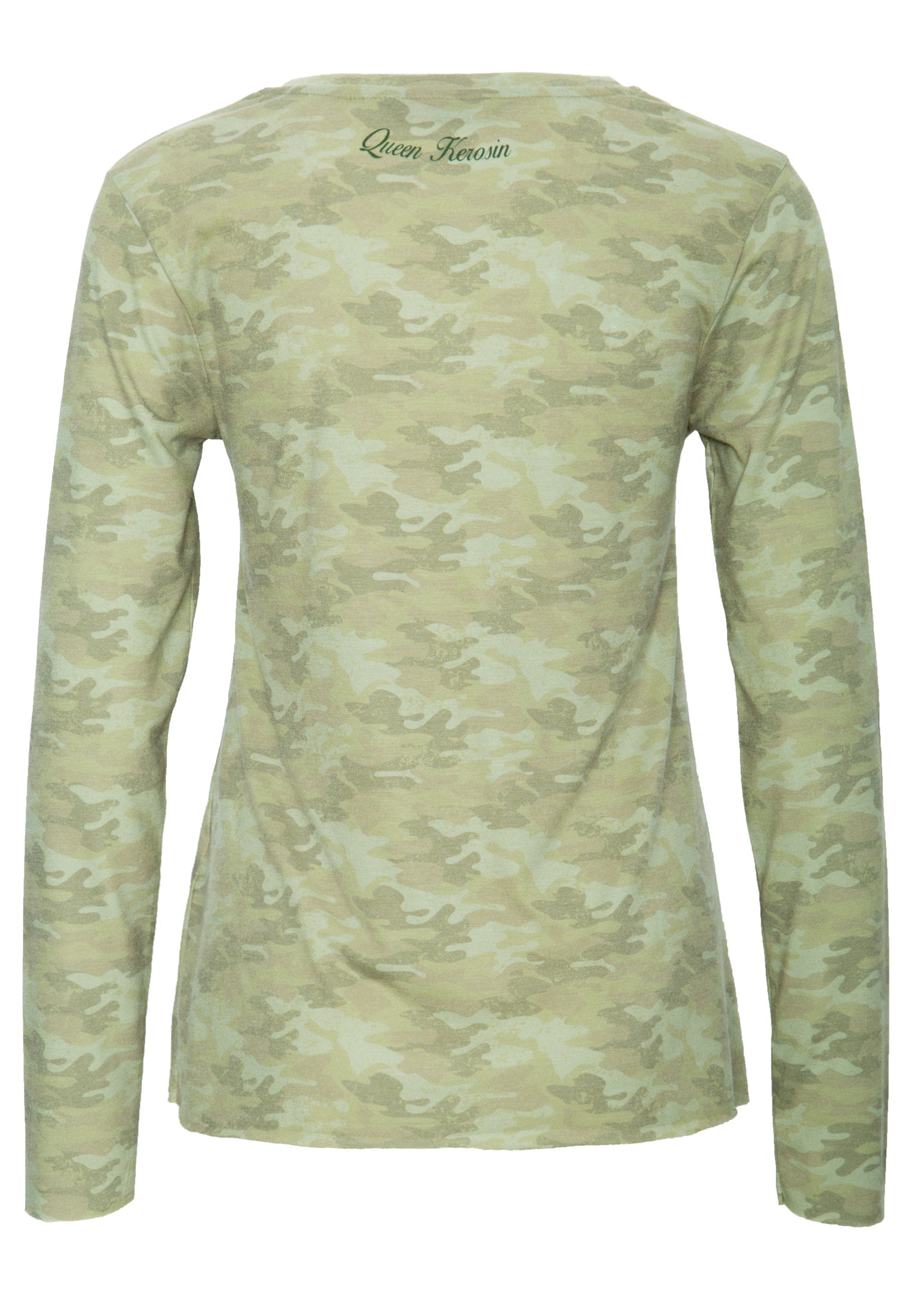 Queen Kerosin - Longsleeve in Tarnoptik mit Front Druck