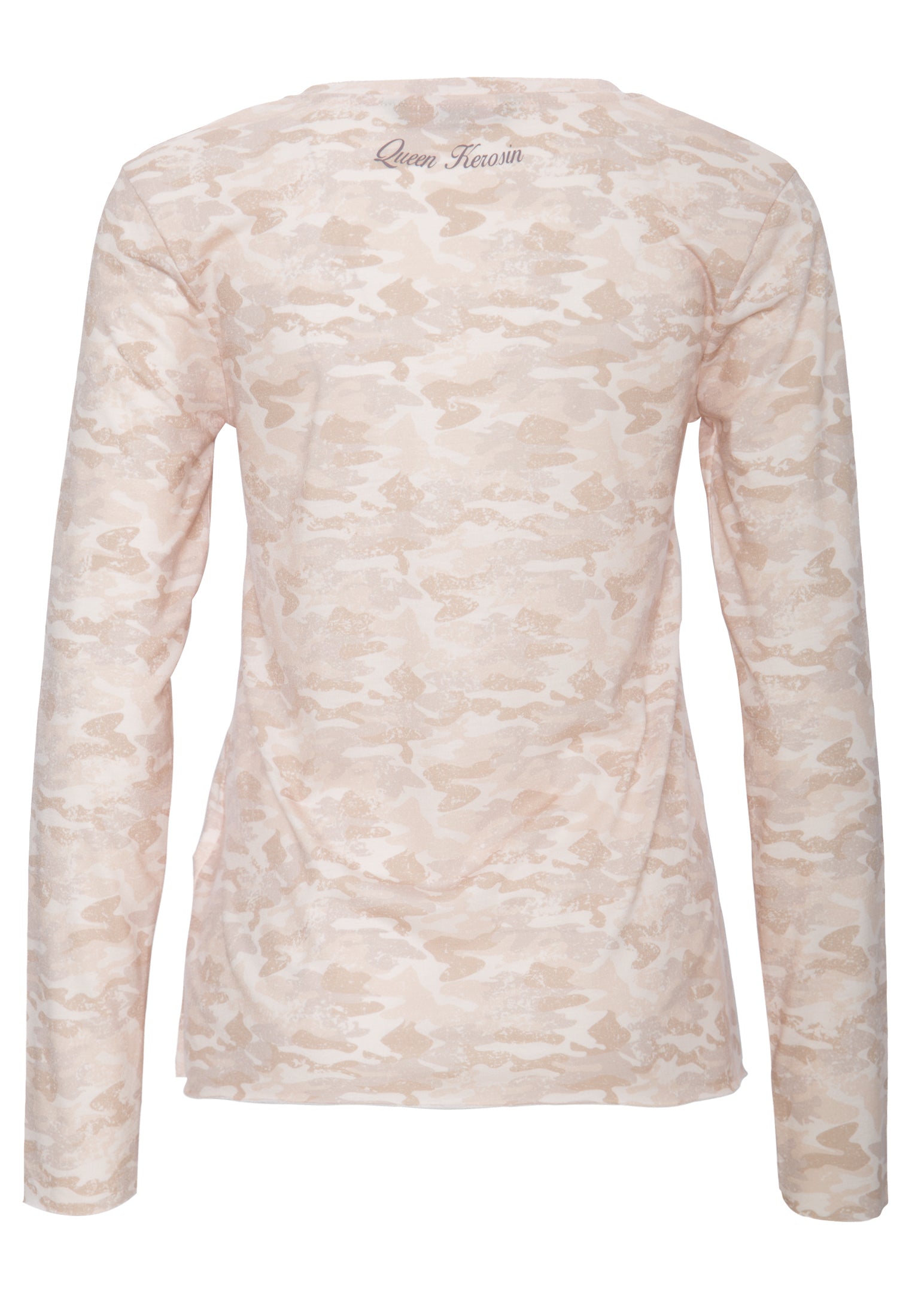 Queen Kerosin - Longsleeve in Tarnoptik mit Front Druck