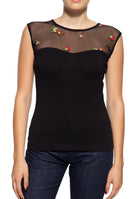 Mesh Top «Roses» Tops von Queen Kerosin