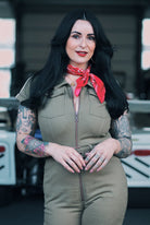 Overall 'Racing Queen' in Olivgrün Overalls von Queen Kerosin