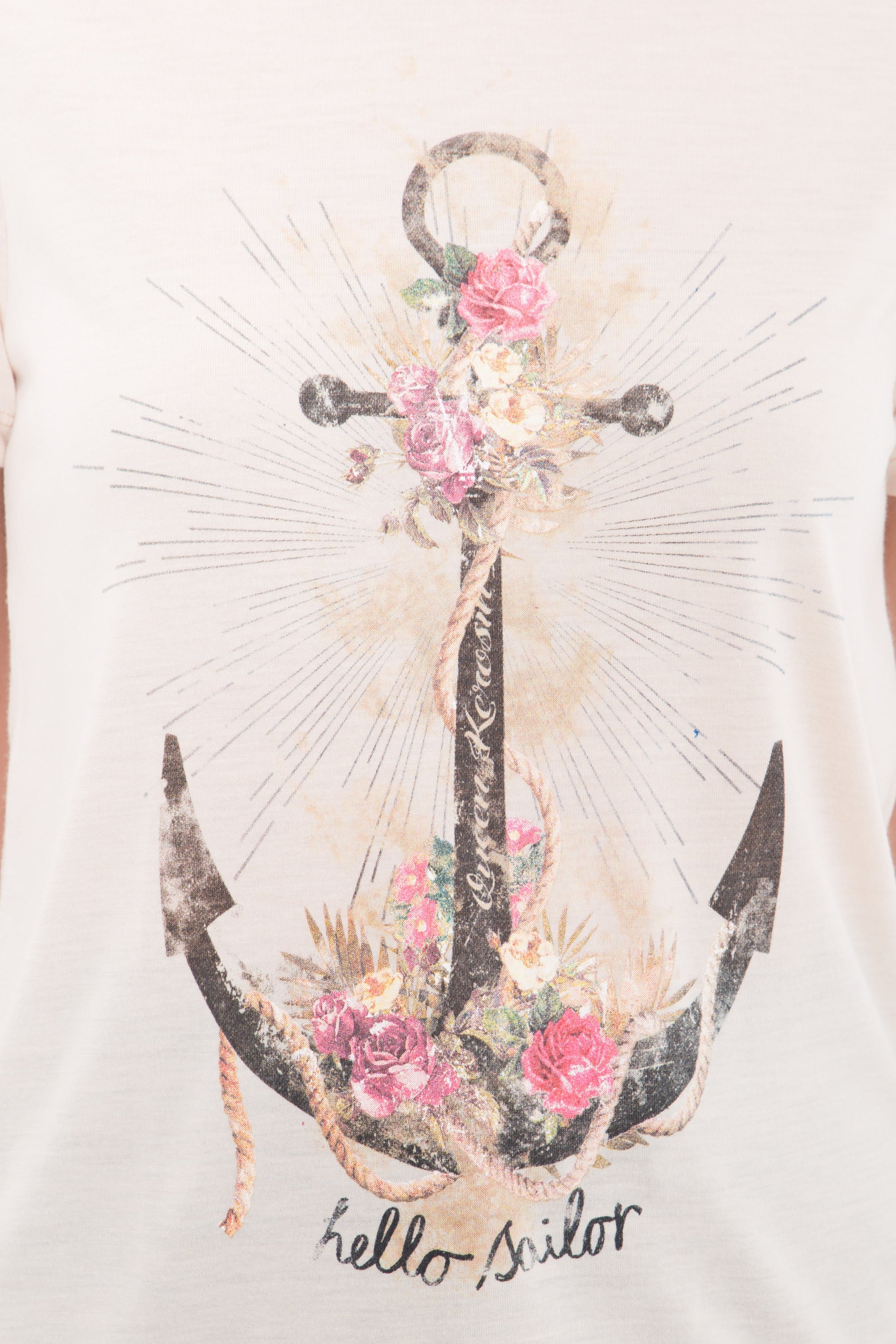 Queen Kerosin - Print T-Shirt aus Viskose - Mix «Anchor»