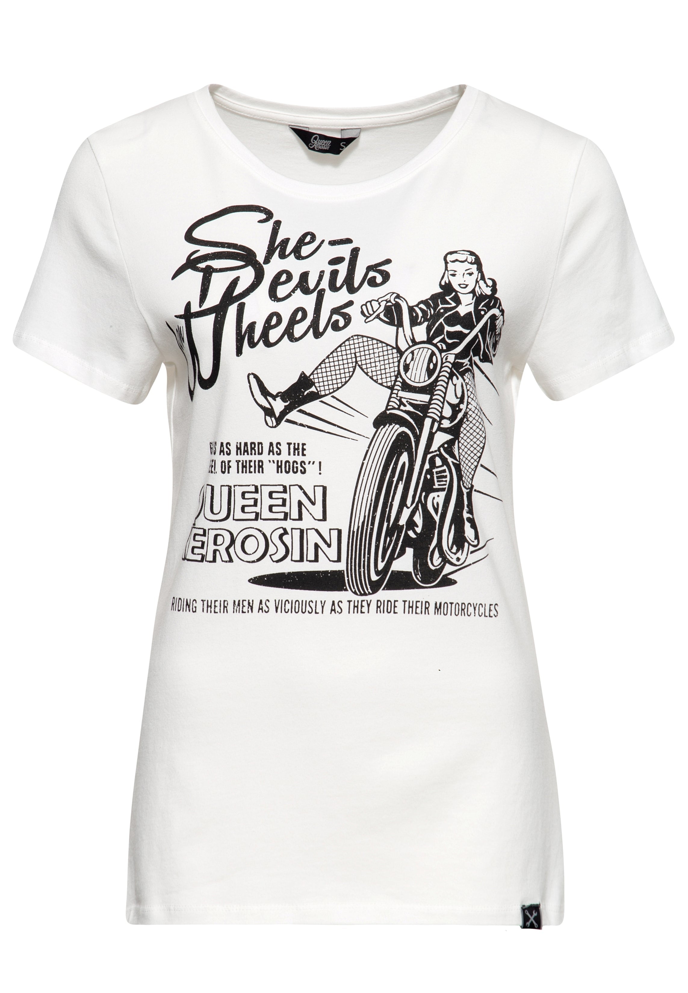 Print T-Shirt «She devils on wheels» T-Shirts von Queen Kerosin