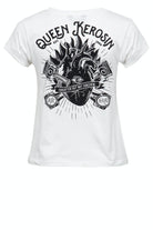 Queen Kerosin - Printshirt mit coolem Backprint «QK Heart»