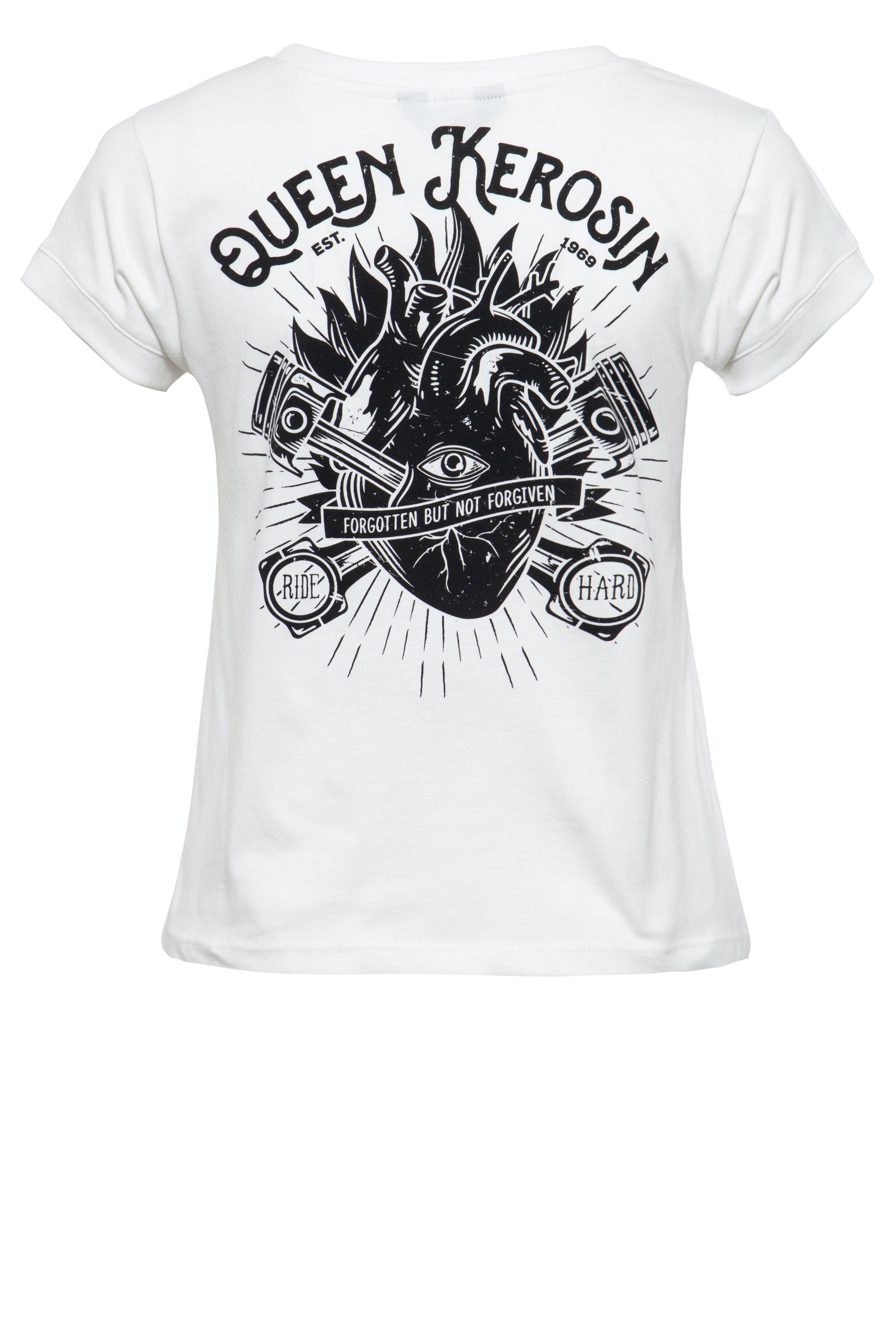 Queen Kerosin - Printshirt mit coolem Backprint «QK Heart»