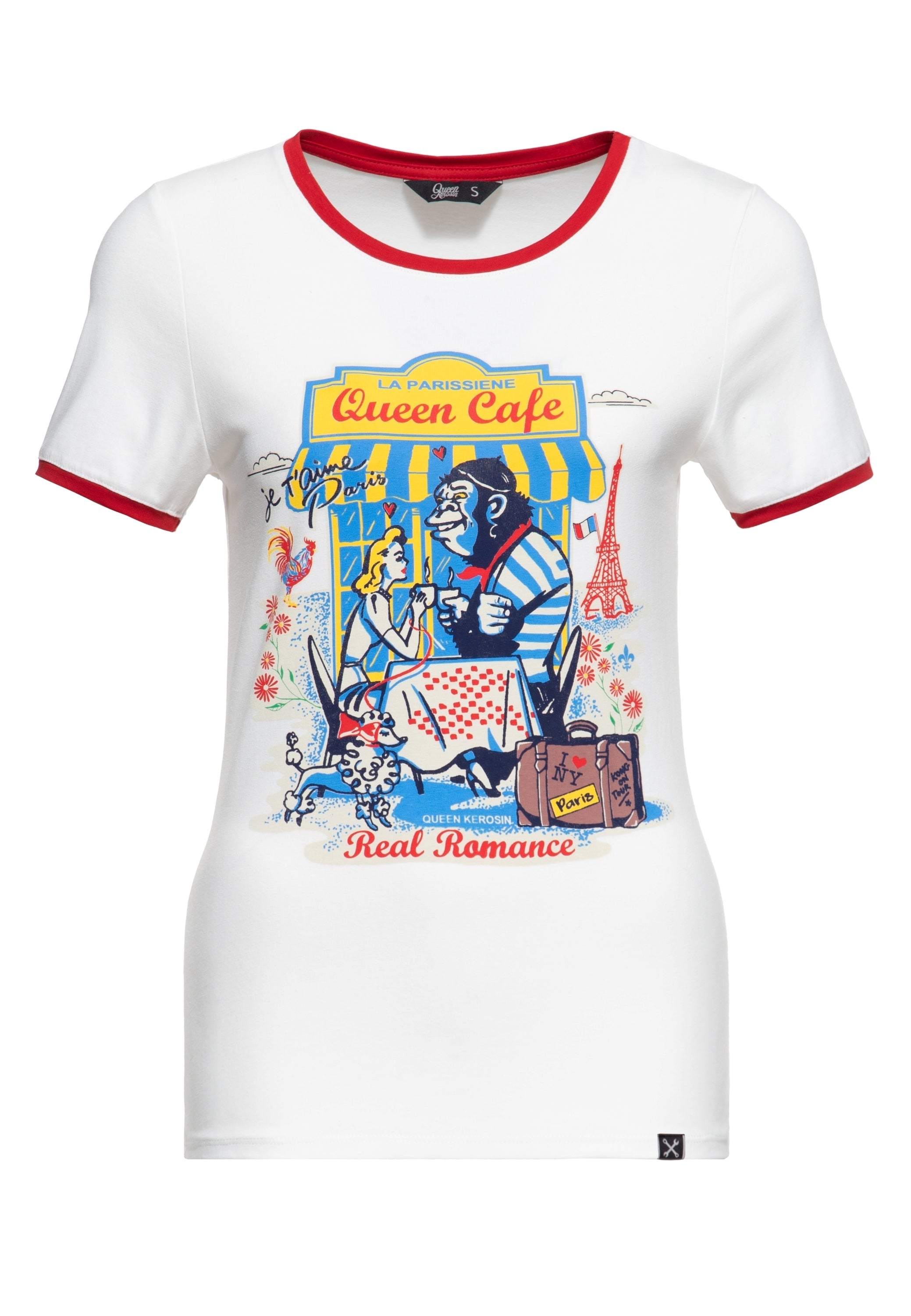 Queen Kerosin - Ringer T-Shirt «Real Romance»