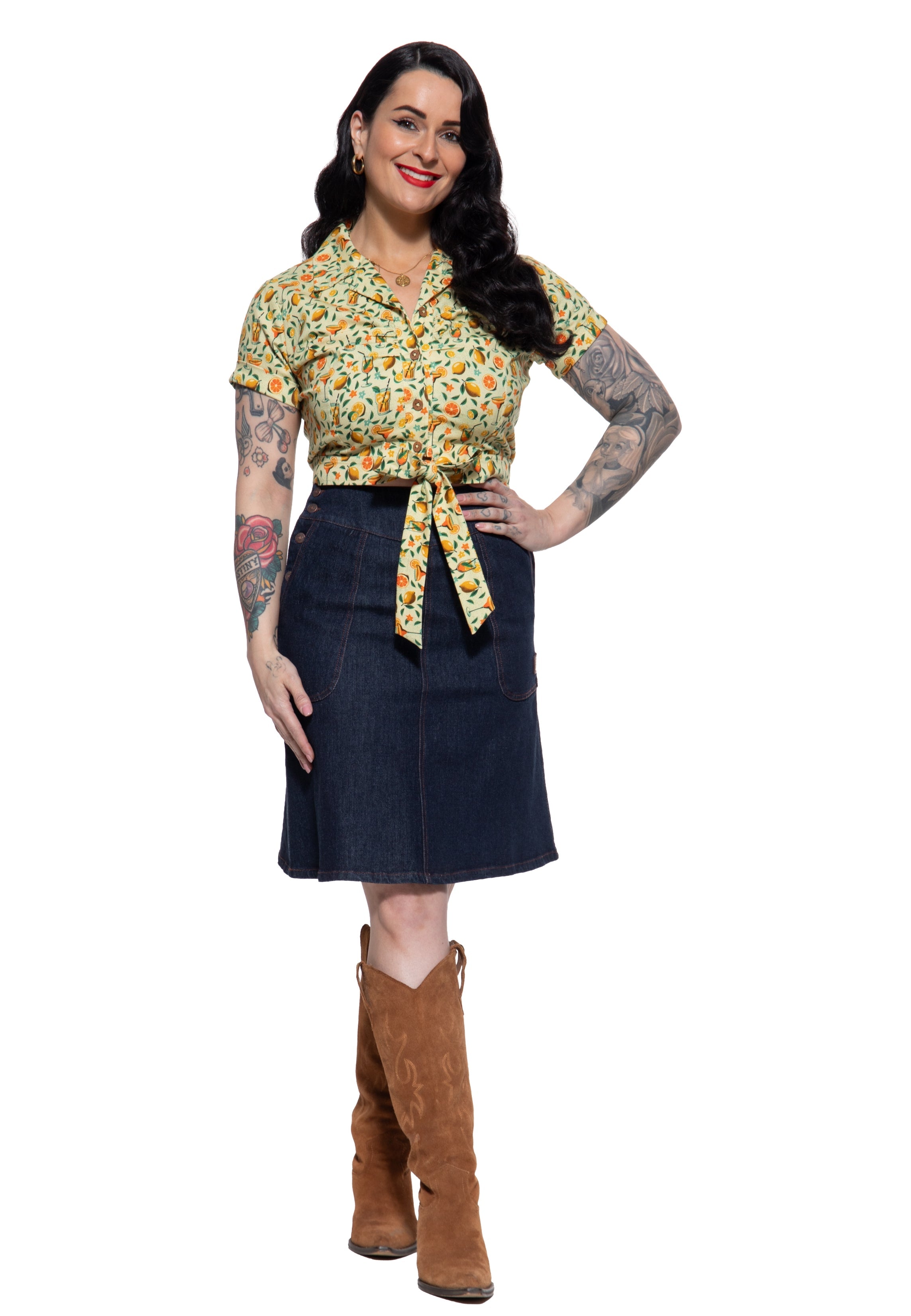 Rock 'Josie' in Denim Röcke von Queen Kerosin
