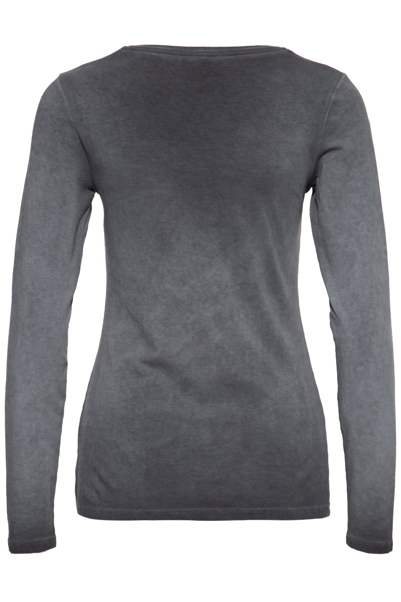 Slim Fit Longsleeve mit Retro - Print und Oilwash - Effekt «Velden Village 2020» Langarmshirts von Queen Kerosin