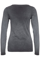 Slim Fit Longsleeve mit Retro - Print und Oilwash - Effekt «Velden Village 2020» Langarmshirts von Queen Kerosin