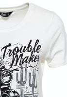 Queen Kerosin - Slim Fit Print Shirt mit Frontmotiv «Trouble Maker»