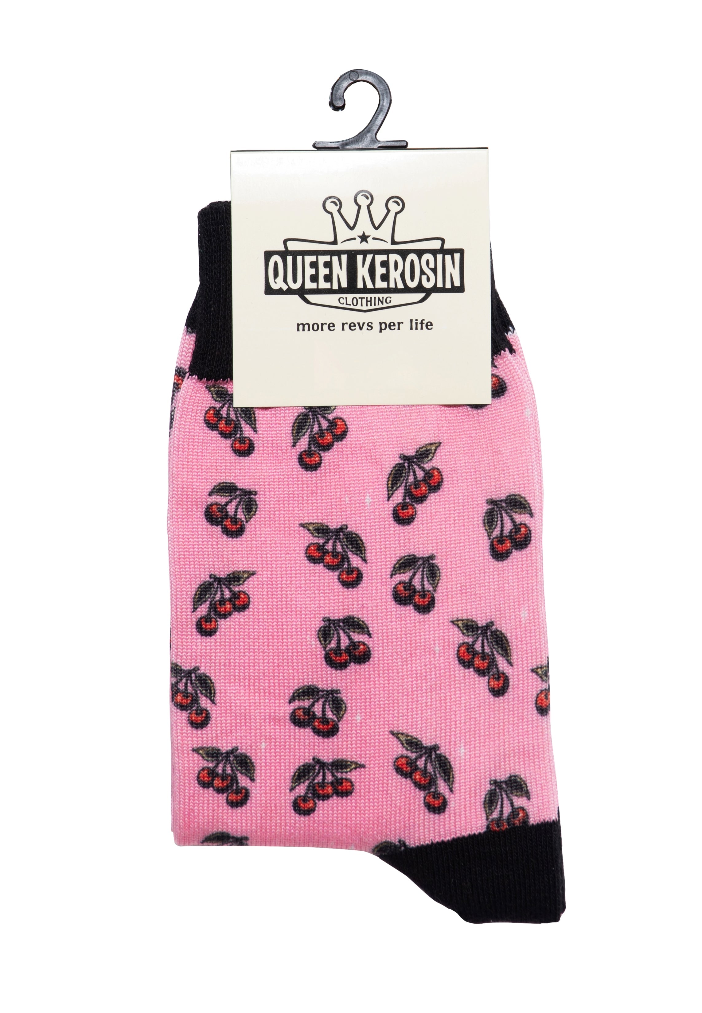 Socken 'Cherries' in Rosa Socken von Queen Kerosin